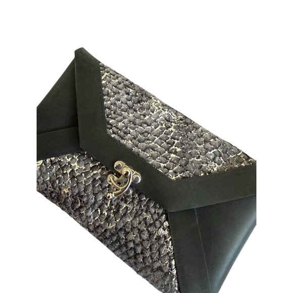 ERIKA LYNN Fish Leather Metallic Handbag Clutch NEW NWT - Picture 4 of 11